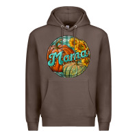 Coffee pumpkin mama with background Premium Hoodie - BundleAndBundleShop