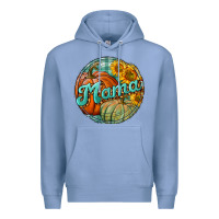 Colony Blue pumpkin mama with background Premium Hoodie - BundleAndBundleShop
