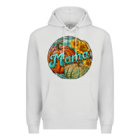 Dove Grey pumpkin mama with background Premium Hoodie - BundleAndBundleShop
