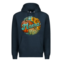 Navy pumpkin mama with background Premium Hoodie - BundleAndBundleShop