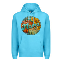 Ocean Blue pumpkin mama with background Premium Hoodie - BundleAndBundleShop
