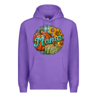 Purple pumpkin mama with background Premium Hoodie - BundleAndBundleShop