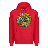 Red pumpkin mama with background Premium Hoodie - BundleAndBundleShop