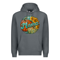 Rock pumpkin mama with background Premium Hoodie - BundleAndBundleShop
