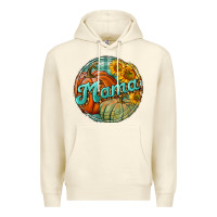 Sandshell pumpkin mama with background Premium Hoodie - BundleAndBundleShop