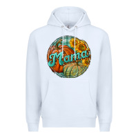 White pumpkin mama with background Premium Hoodie - BundleAndBundleShop