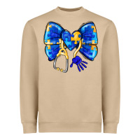 Mushroom Down Syndrome Ribbon Heavyweight Sweatshirt - CowhideDigitalArt