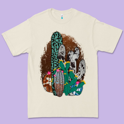 Western Cowhide Cactus Premium Tee Designed By Bettercallsaul