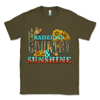 Army Green Raised on Country and Sunshine Classic Tee - texasbilliewilder