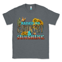 Charcoal Heather Raised on Country and Sunshine Classic Tee - texasbilliewilder