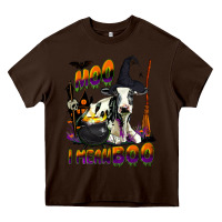 Chocolate Brown Moo I Mean Boo Holstein Cow Heavy Core Tee - LillyAllenDesigns