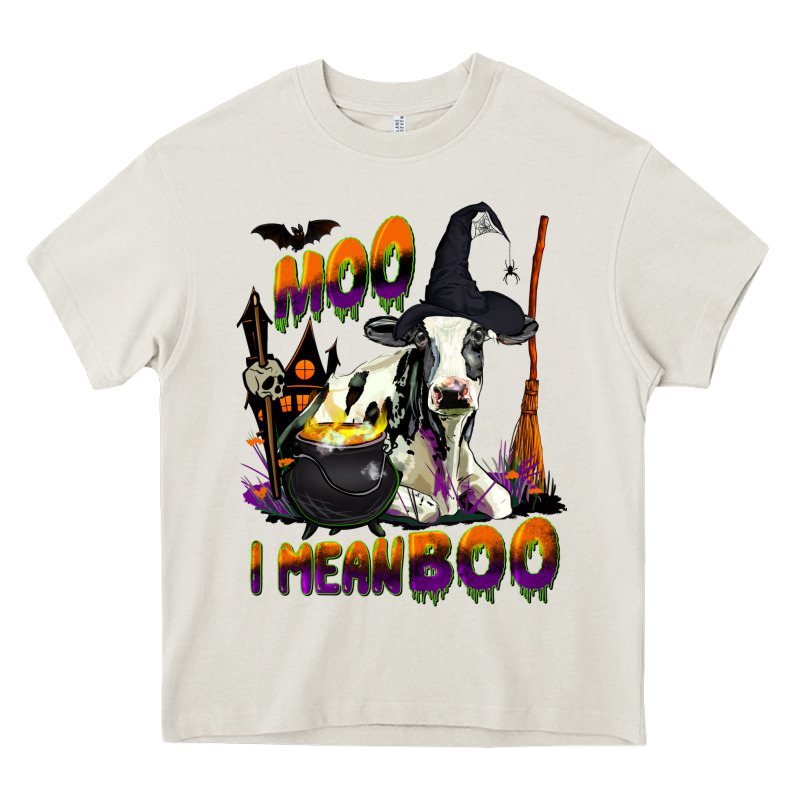 Moo I Mean Boo Holstein Cow Heavy Core Tee by LillyAllenDesigns | Teevron