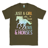 Army Green Jesus And Horses, Horse Gifts For Girls, Women Classic Tee - minhPixels