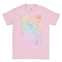 Bubblegum Pink Jesus And Horses, Horse Gifts For Girls, Women Classic Tee - minhPixels