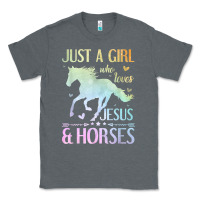 Charcoal Heather Jesus And Horses, Horse Gifts For Girls, Women Classic Tee - minhPixels