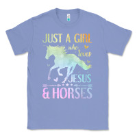Colony Blue Jesus And Horses, Horse Gifts For Girls, Women Classic Tee - minhPixels