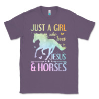 Lavender Jesus And Horses, Horse Gifts For Girls, Women Classic Tee - minhPixels