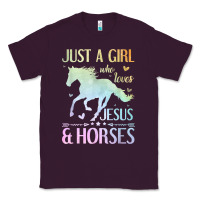 Plum Jesus And Horses, Horse Gifts For Girls, Women Classic Tee - minhPixels