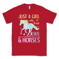 Red Jesus And Horses, Horse Gifts For Girls, Women Classic Tee - minhPixels