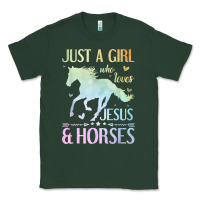 Sports Green Jesus And Horses, Horse Gifts For Girls, Women Classic Tee - minhPixels