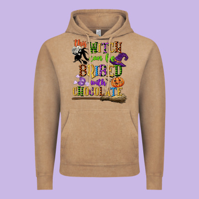 This Witch Can Be Bribed With Chocolate Vintage Hoodie Designed By Cowgirlartshop