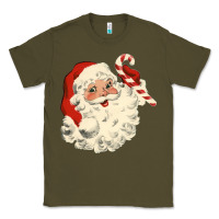 Army Green santa vintage face Classic Tee - minhPixels
