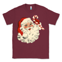 Burgundy santa vintage face Classic Tee - minhPixels