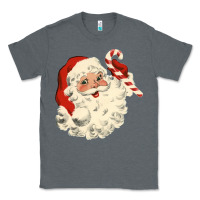 Charcoal Heather santa vintage face Classic Tee - minhPixels