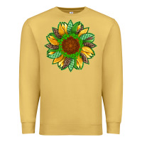 Antique Gold st patricks sunflower with leopard  shamrock and glitter Premium Sweatshirt - Artiststas