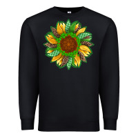 Black st patricks sunflower with leopard  shamrock and glitter Premium Sweatshirt - Artiststas