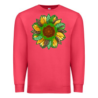 Cardinal st patricks sunflower with leopard  shamrock and glitter Premium Sweatshirt - Artiststas