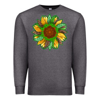 Charcoal Heather st patricks sunflower with leopard  shamrock and glitter Premium Sweatshirt - Artiststas