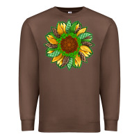 Chestnut st patricks sunflower with leopard  shamrock and glitter Premium Sweatshirt - Artiststas