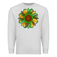 Dove Grey st patricks sunflower with leopard  shamrock and glitter Premium Sweatshirt - Artiststas