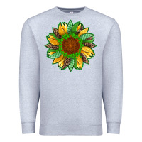 Heather Grey st patricks sunflower with leopard  shamrock and glitter Premium Sweatshirt - Artiststas