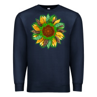 Navy st patricks sunflower with leopard  shamrock and glitter Premium Sweatshirt - Artiststas