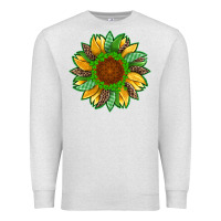 Oatmeal Heather st patricks sunflower with leopard  shamrock and glitter Premium Sweatshirt - Artiststas
