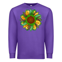 Purple st patricks sunflower with leopard  shamrock and glitter Premium Sweatshirt - Artiststas