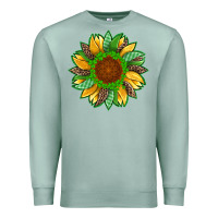 Seafoam st patricks sunflower with leopard  shamrock and glitter Premium Sweatshirt - Artiststas