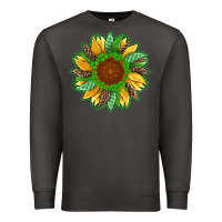 Smoke st patricks sunflower with leopard  shamrock and glitter Premium Sweatshirt - Artiststas