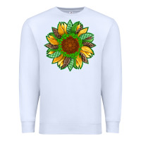 White st patricks sunflower with leopard  shamrock and glitter Premium Sweatshirt - Artiststas
