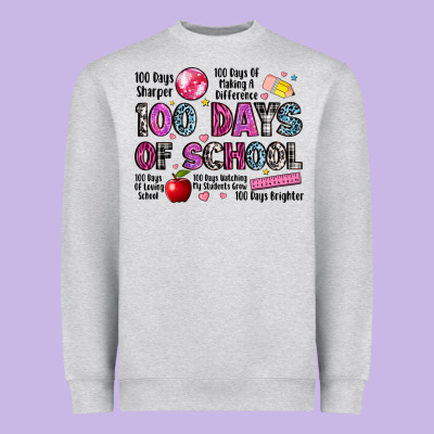 100 Days Of School Heavyweight Sweatshirt Designed By Lillyallendesigns