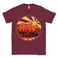Burgundy Retro Vintage Sedona Arizona Hiking Sunset Dawn Gift Classic Tee - minhPixels
