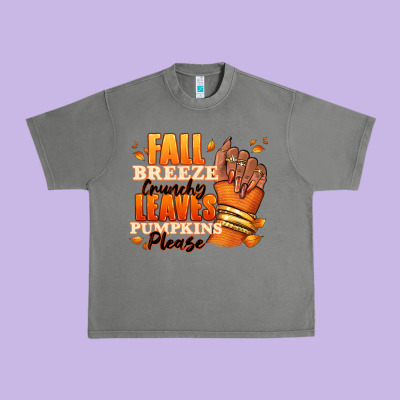 Fall Breeze Crunchy Leaves Pumpkins Please Urban Heavy Tee Designed By Ranaportraitstore