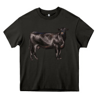 Asphalt black angus cow Heavy Core Tee - LillyAllenDesigns