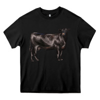 Black black angus cow Heavy Core Tee - LillyAllenDesigns
