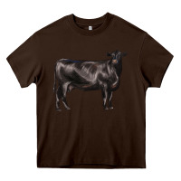 Chocolate Brown black angus cow Heavy Core Tee - LillyAllenDesigns