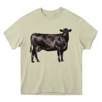 Mossy black angus cow Heavy Core Tee - LillyAllenDesigns