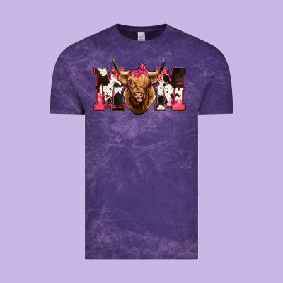 Western Highland Cow Mom Vintage Tee Designed By Howdyjamesfarm