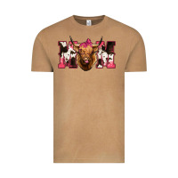 Vintage Camel Western Highland Cow mom Vintage Tee - HowdyJamesFarm